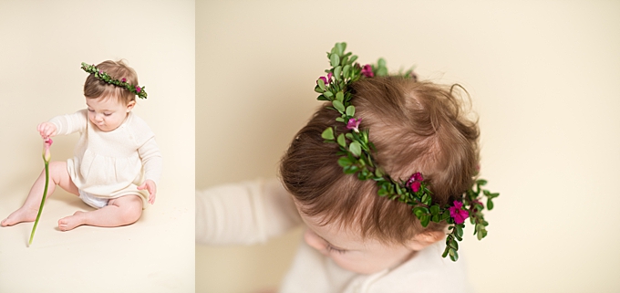 baby photographers columbus ohio details of flower crown and baby's hair