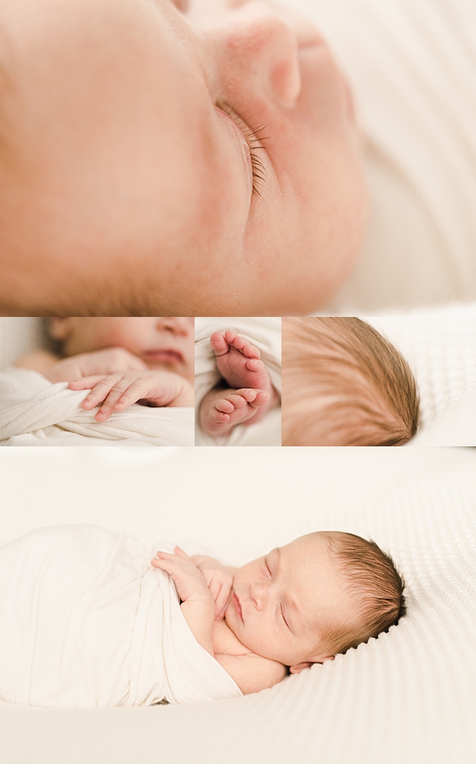 newborn photography columbus ohio details of newborn baby eyelashes, fingers, toes and hair