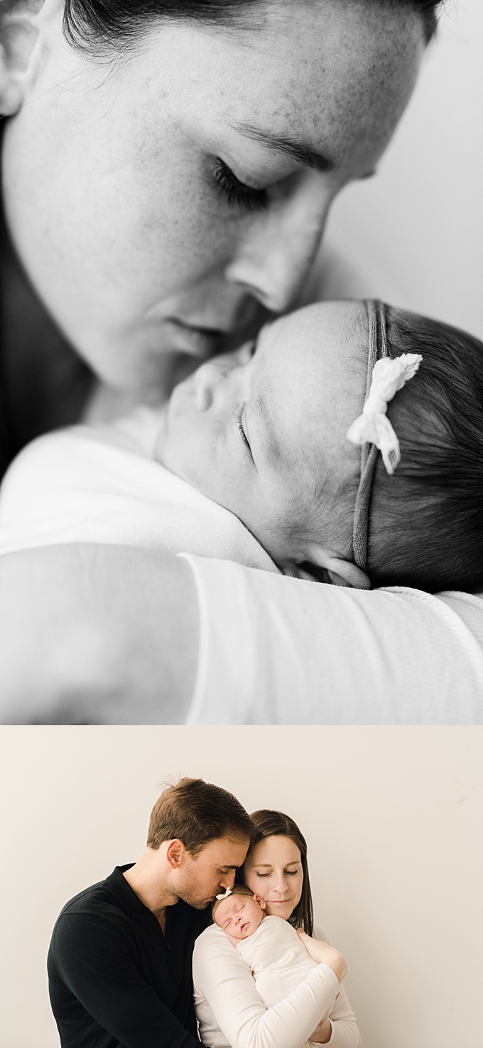 newborn photography columbus ohio baby girl sleeps soundly in moms arms