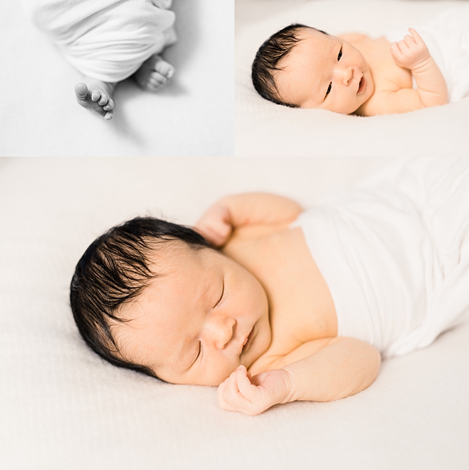 columbus newborn photographer newborn girl snuggled in white background
