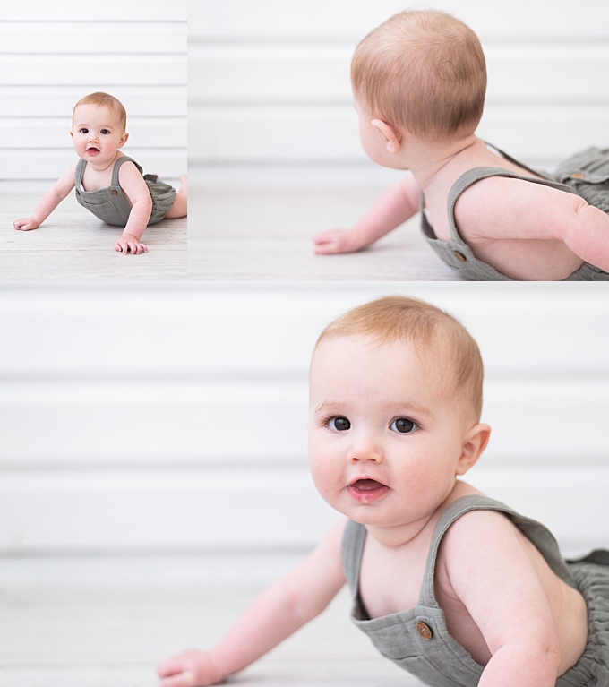 baby photography columbus six month old pushes up 