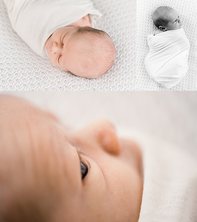 columbus ohio newborn photography detail image of eyelashes and baby hairs