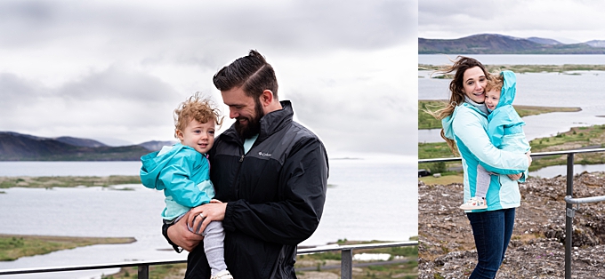 lifestyle family photography father holds daughter in thingvellir national park 