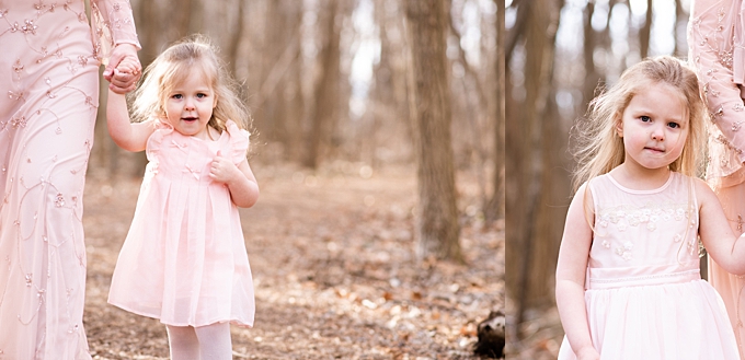 columbus family photographer portraits of older two daughters in pink dresses