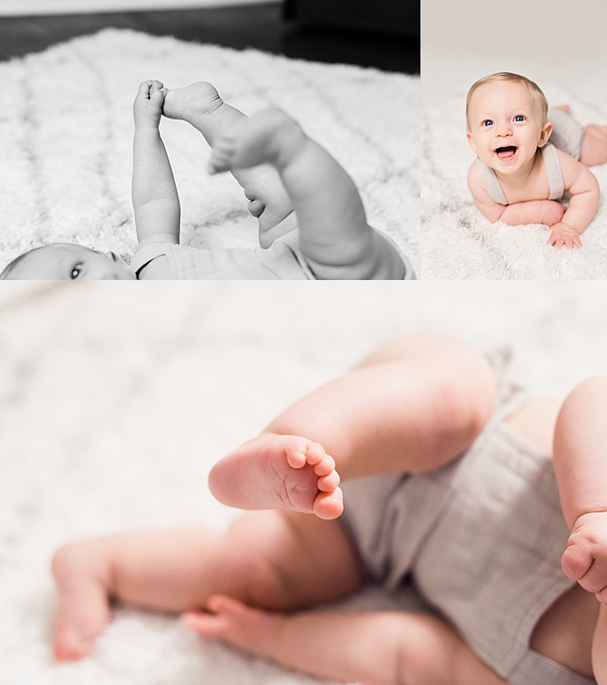 columbus ohio baby photographer details of baby's toes and rolls