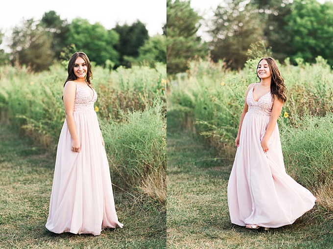 columbus quinceanera portraits young lady twirls in field