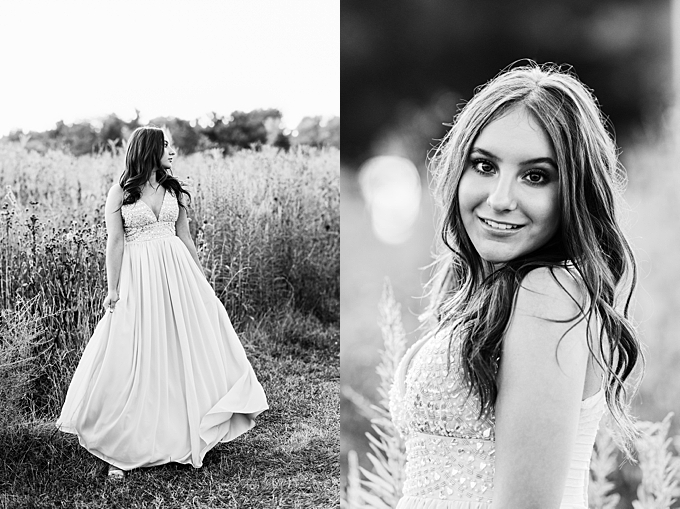columbus senior portraits black and white portraits of young woman in gown