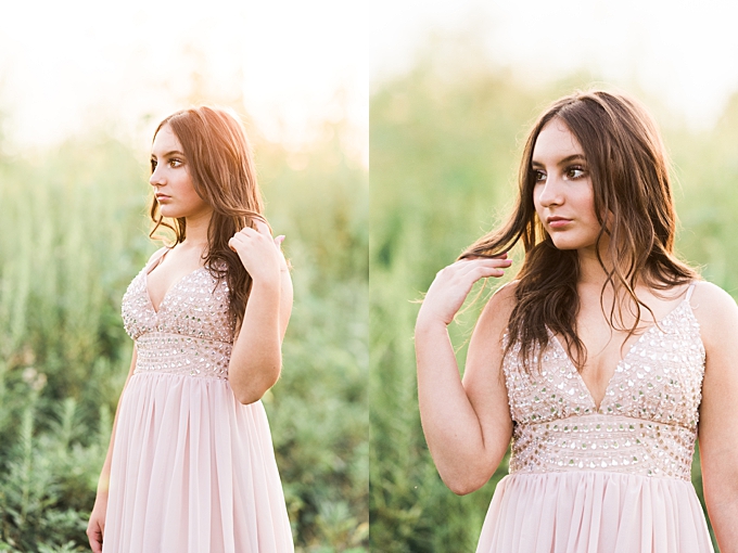 senior portraits columbus ohio sunset portraits of young woman in gown