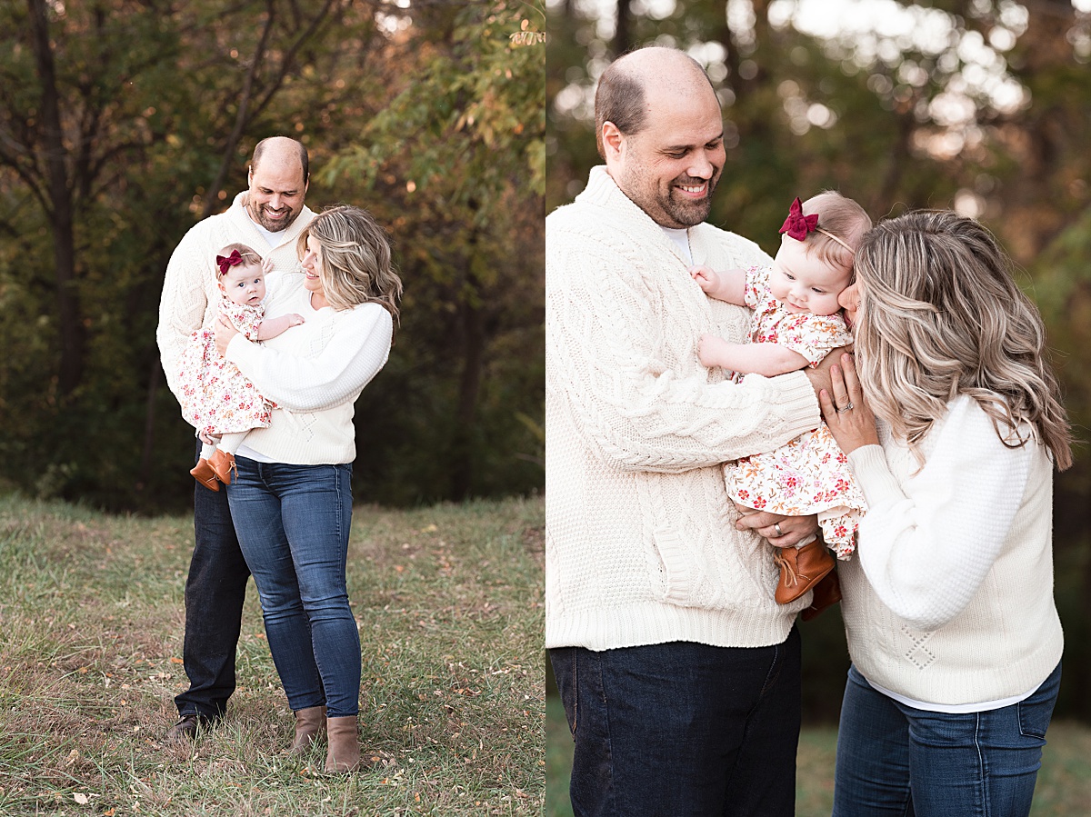 columbus lifestyle family photographer mom holds daughter and kisses her outside