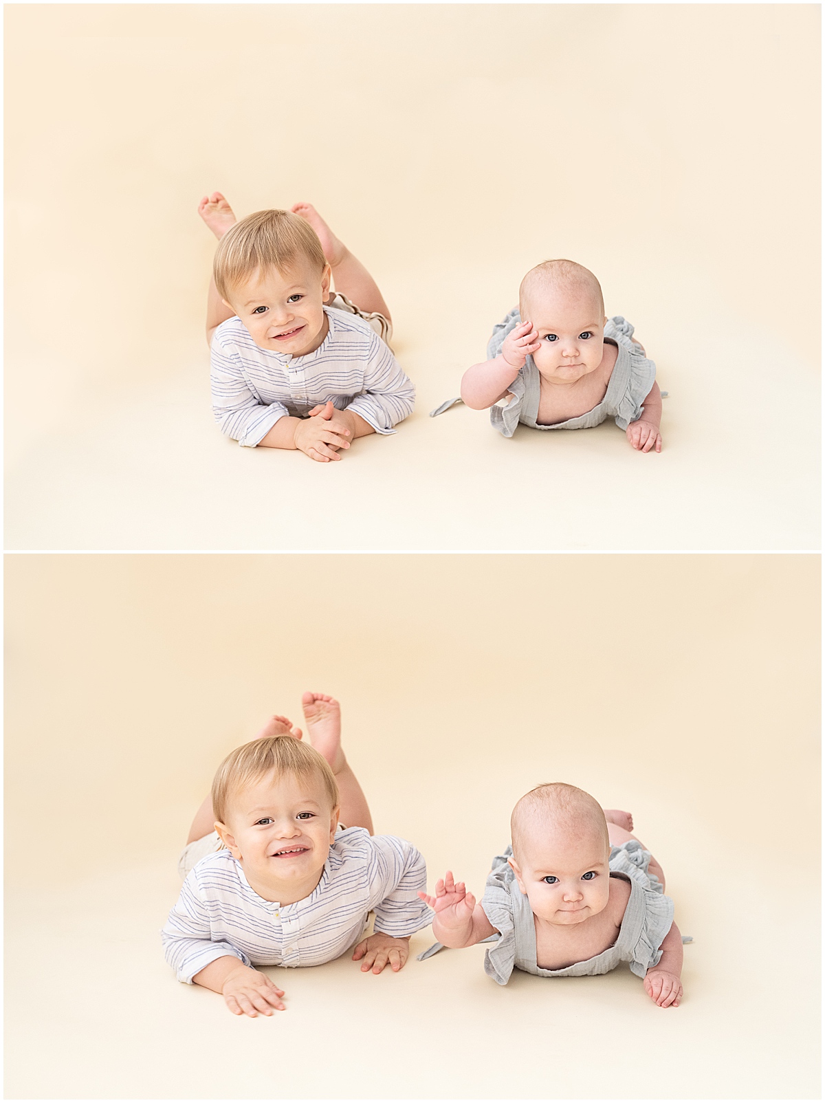 baby milestone photography in columbus ohio brother and sister portrait