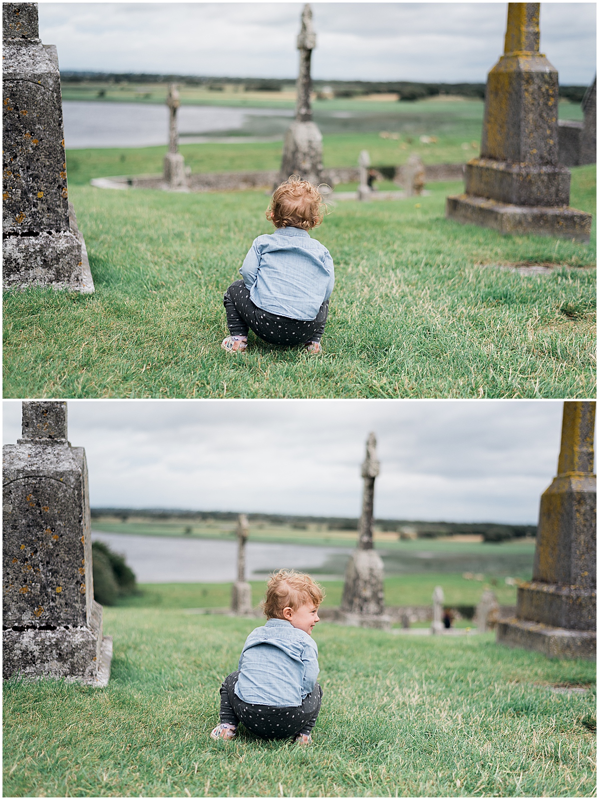 lifestyle photographer toddler views  the river shannon at clonmacnoise