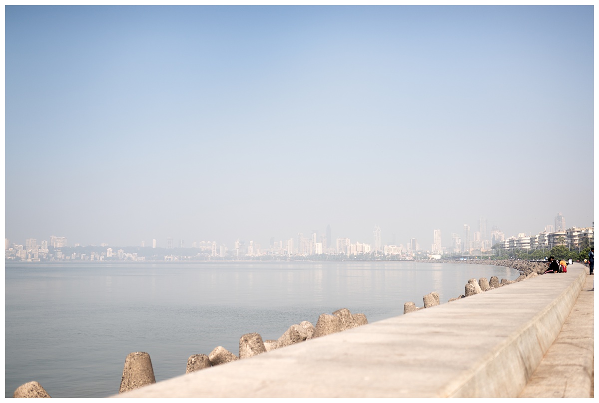 mumbai coastline with winter haze