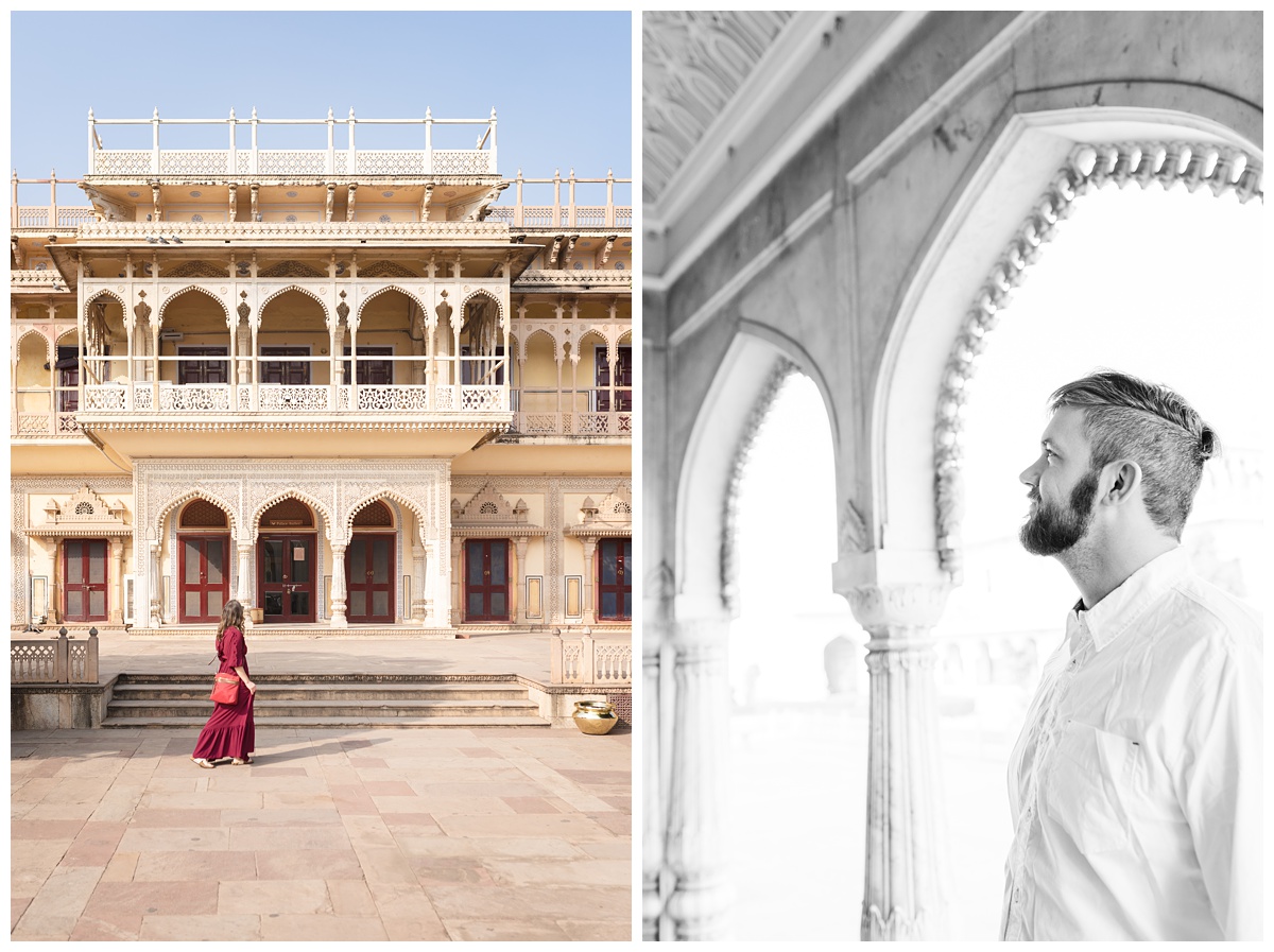 ohio lifestyle photographer photographer and her husband expor city palace in jaipur