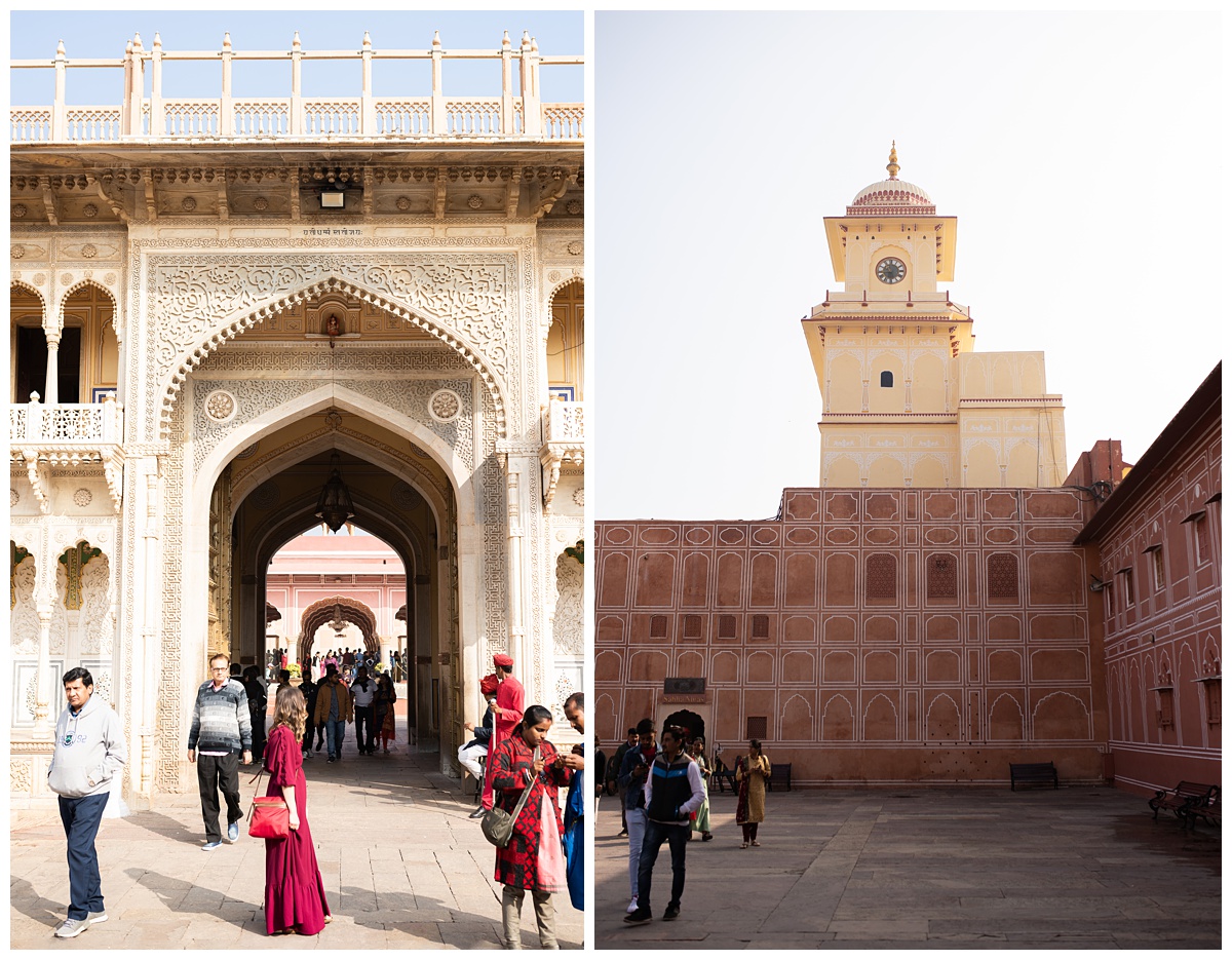 ohio lifestyle photographer stands in city palace in jaipur