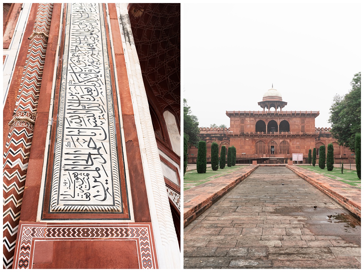 ohio lifestyle photographer side gates in red stone at the taj mahal