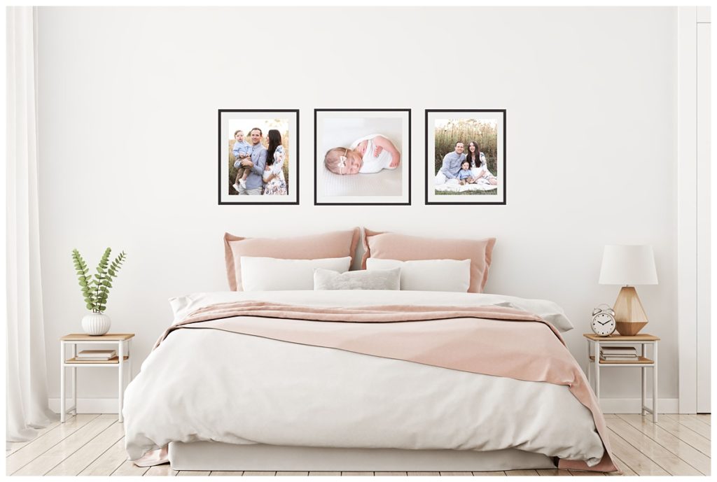 two reasons you should print your photos bedroom mockup with three images hanging over bed