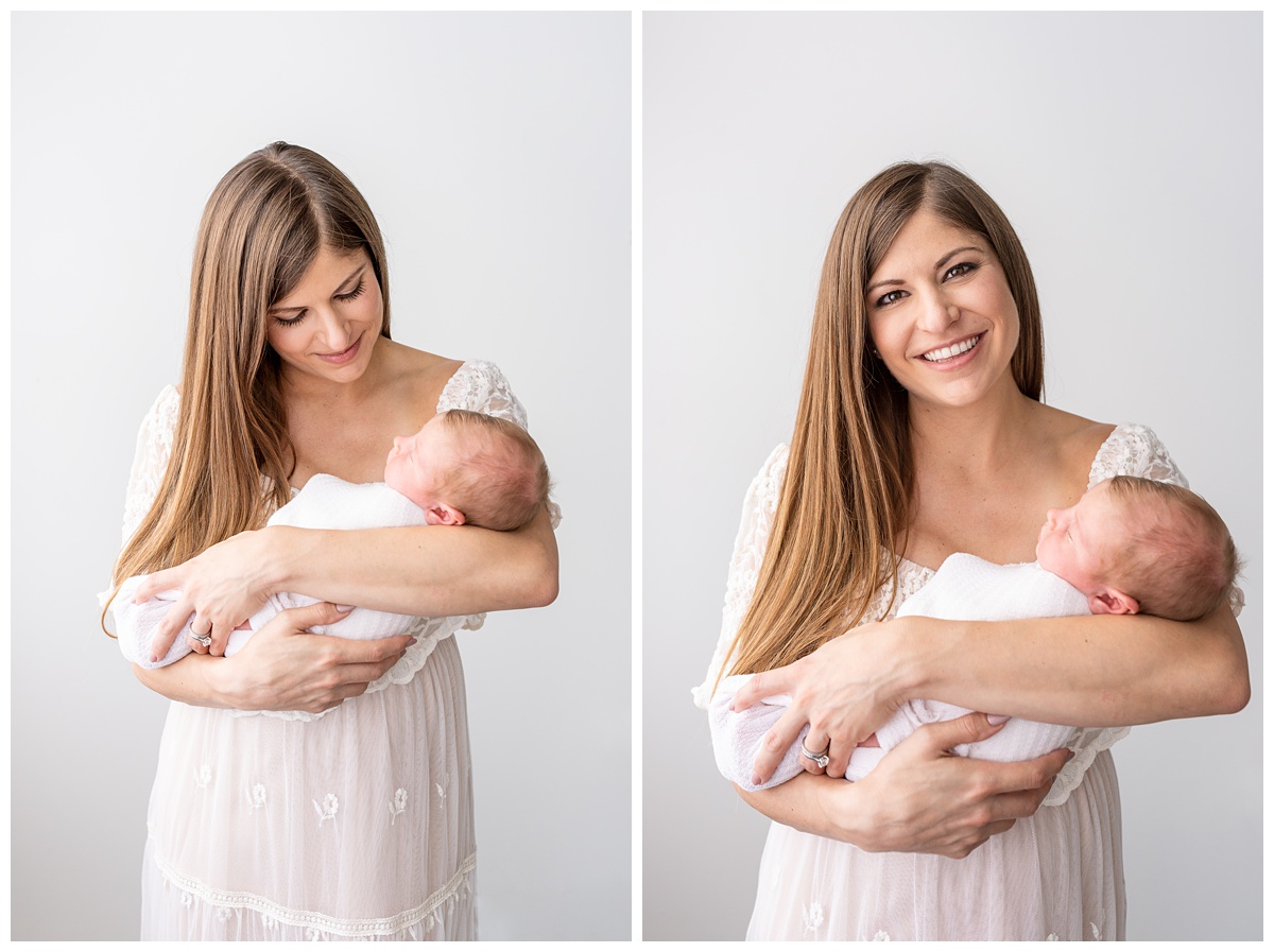 mother and son portraits in studio newborn session columbus