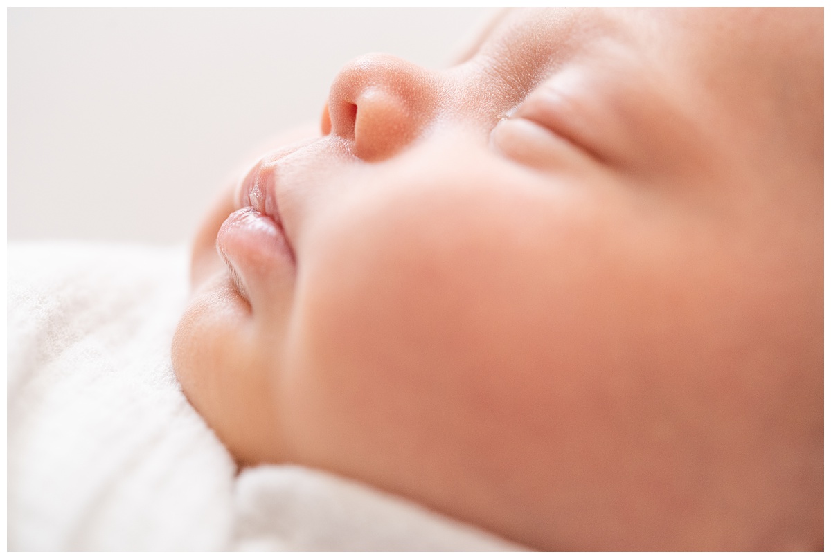 Top Newborn Photographer Columbus Ohio details of baby nose and lips