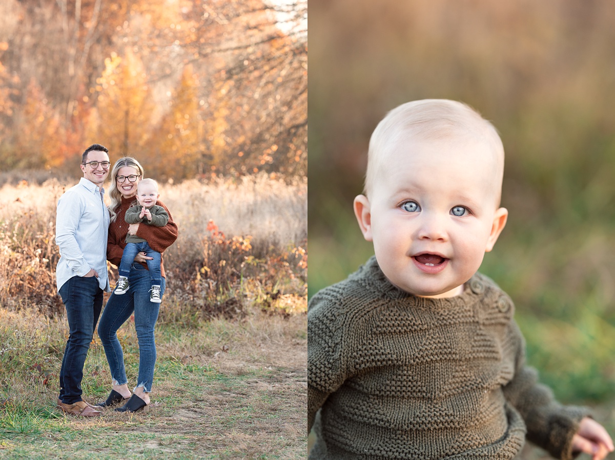 Top Family Photographers Columbus Ohio first year family portraits in field