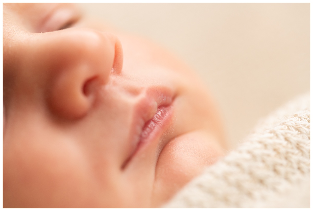 Top Columbus Ohio Newborn Photographer details of newborn lips and nose